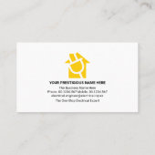 Eenvoudige gele elektrische lamp-voedingsstekker visitekaartje (Achterkant)