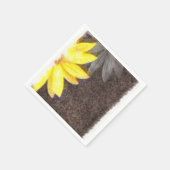 Eenvoudige Gele en Grijze Daisy Bloemen Waterverf Servet (Hoek)