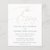 Eenvoudige gele goudgegevens op rugbruiloft flyer (Voorkant)