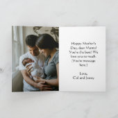 Eenvoudige gele groene bloem voor mam Flowy Bedankkaart (Binnen)