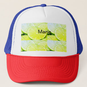 Eenvoudige gele groene citroen voeg naam toe minim trucker pet