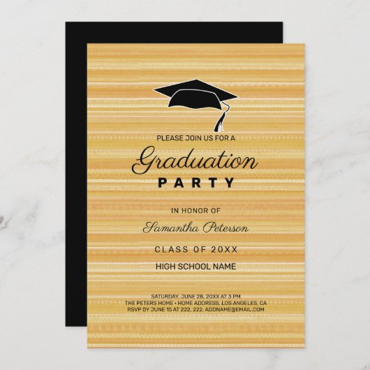 Eenvoudige gele lijnen kaart (Voorkant / Achterkant)