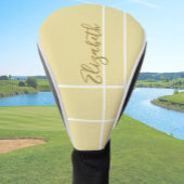 Eenvoudige gele minimalistische aangepaste naam da golfheadcover