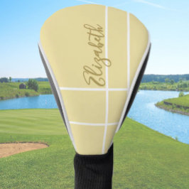 Eenvoudige gele minimalistische aangepaste naam da golfheadcover