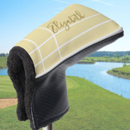 Eenvoudige gele minimalistische aangepaste naam da golfheadcover