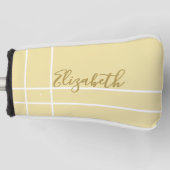 Eenvoudige gele minimalistische aangepaste naam da golfheadcover (Voorkant)