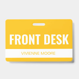Eenvoudige Gele Persoonlijke Identificatiekaart vo Badge