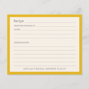 Eenvoudige gele rand gepersonaliseerde recept Kaar
