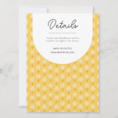 Eenvoudige gele Retro Daisy Bloemblokdruk Kaart (Achterkant)