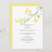 Eenvoudige gele uitnodiging tot weduwschap met wil (Voorkant / Achterkant)