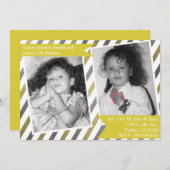 Eenvoudige gele uitnodiging tweeledig (Voorkant / Achterkant)