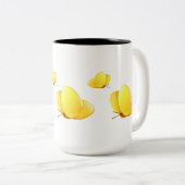 Eenvoudige gele vlinders tweekleurige koffiemok (Voorkant rechts)