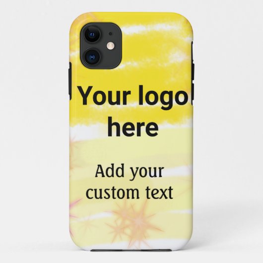 Eenvoudige gele waterverf voegt uw aangepaste logo Case-Mate iPhone case (Achterkant)