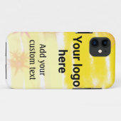 Eenvoudige gele waterverf voegt uw aangepaste logo Case-Mate iPhone case (Achterkant (horizontaal))