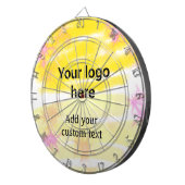 Eenvoudige gele waterverf voegt uw aangepaste logo dartbord (Voorkant Rechts)