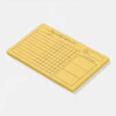 Eenvoudige Gele Weerelijkse Gewoonte Tracker met V Post-it® Notes (Schuin)