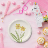Eenvoudige gele wilde bloemen papieren bordje (Feest)