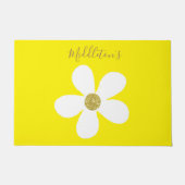 Eenvoudige gele witte feestdag, persoonlijk deurmat (Voorkant)