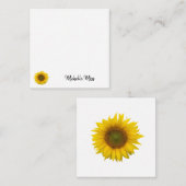 Eenvoudige gele zonnebloem Aangepaste Typografie Notitiekaartje (Voorkant / Achterkant)