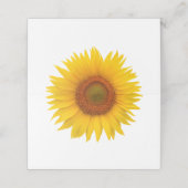 Eenvoudige gele zonnebloem bruiloft plaatskaartje (Buitenkant ongevouwen)