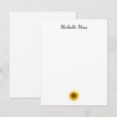 Eenvoudige Gele Zonnebloem Rustiek Botanisch Notitiekaartje (Voorkant / Achterkant)