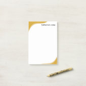 Eenvoudige gele & zwarte golven aanpasbaar post-it® notes (Op bureau)