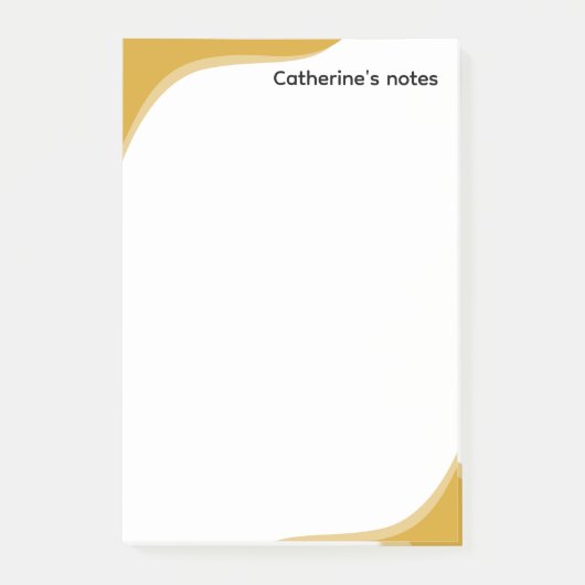 Eenvoudige gele & zwarte golven aanpasbaar post-it® notes (Voorkant)