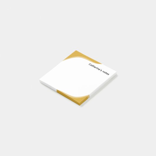 Eenvoudige gele & zwarte golven aanpasbaar post-it® notes (Schuin)