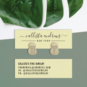 Eenvoudige, gele zwarte-schrijfkaart mini visitekaartjes