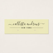 Eenvoudige, gele zwarte-schrijfkaart mini visitekaartjes (Voorkant)