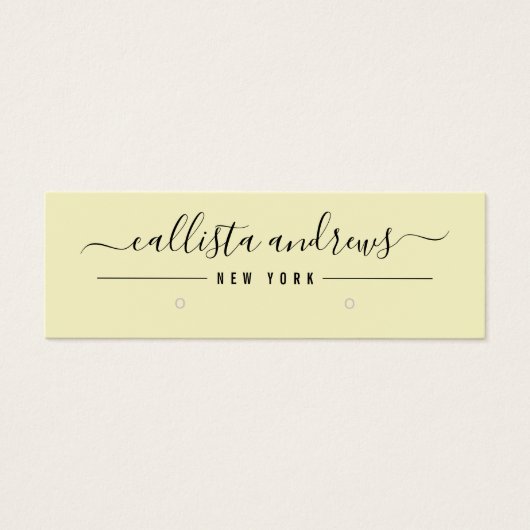 Eenvoudige, gele zwarte-schrijfkaart mini visitekaartjes (Voorkant)