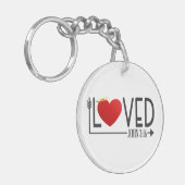 Eenvoudige Geliefde Bijbelvers Valentijn | Button  Sleutelhanger (Voorkant Links)