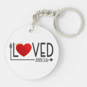 Eenvoudige Geliefde Bijbelvers Valentijn | Button  Sleutelhanger (Achterkant)