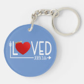 Eenvoudige Geliefde Bijbelvers Valentijn | Button Sleutelhanger (Achterkant)