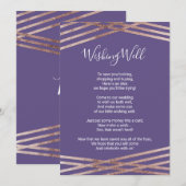 Eenvoudige Gelijnd Roze Gouden Violet Wensput Kaart (Voorkant / Achterkant)