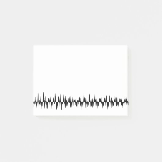 Eenvoudige geluidsgolven Silhouette Post-it® Notes (Voorkant)