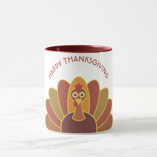 Eenvoudige gelukkige deanksgiving Turkije | Combo- Mok (Midden)