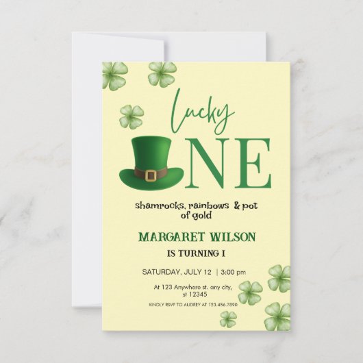 Eenvoudige gelukkige een eerste verjaardag kaart (Voorkant)