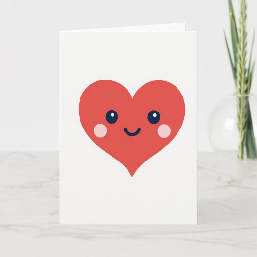 Eenvoudige Gelukkige Hart Kaart (Voorkant)