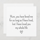 Eenvoudige gelukkige Moederdag kaart (Voorkant / Achterkant)