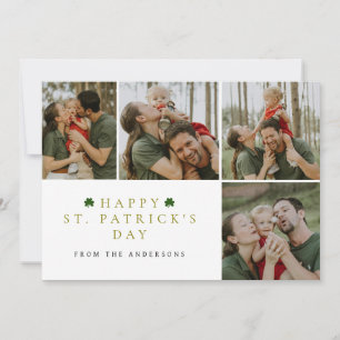 Eenvoudige gelukkige shamrock St. Patrick's Day 4 Feestdagenkaart