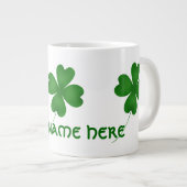 Eenvoudige gelukkige shamrocks grote koffiekop (Voorkant rechts)