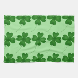 Eenvoudige gelukkige shamrocks theedoek