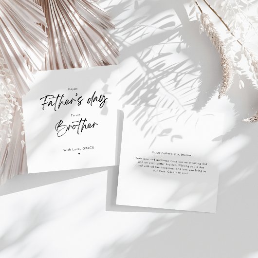 Eenvoudige gelukkige Vaderdag Broer Kaart