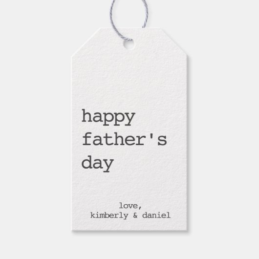 Eenvoudige gelukkige Vaderdag  Cadeaulabel (Voorkant)