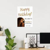 Eenvoudige Gelukkige Verjaardag 30ste Foto Goud We Poster (Thuiskantoor)
