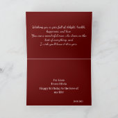 Eenvoudige gelukkige verjaardag Handsome Maroon Bi Kaart (Binnen)