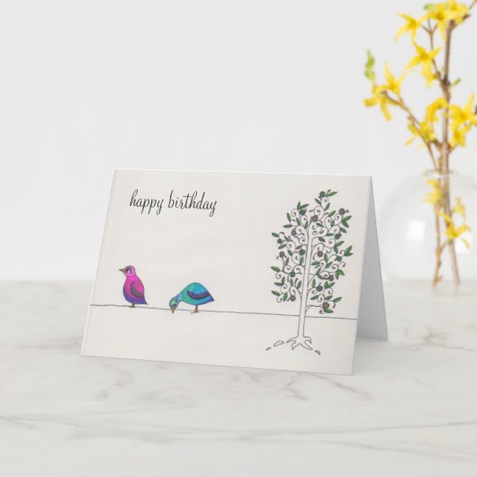 eenvoudige gelukkige verjaardag kaart (Gele Bloem)