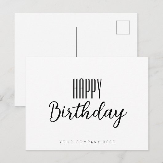 Eenvoudige Gelukkige Verjaardag Zakelijk Briefkaart (Voorkant / Achterkant)