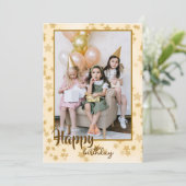 Eenvoudige gelukkige verjaardagsfoto Verjaardags K Feestdagenkaart (Staand voorkant)